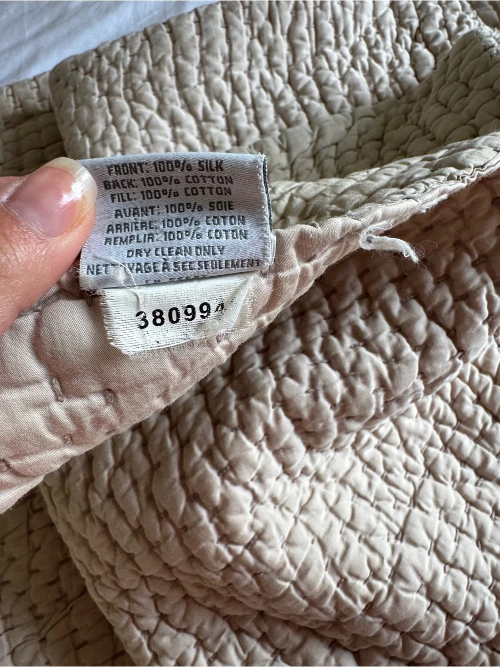 Restoration Hardware silk pick stitch quilt and sham set